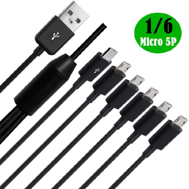 Multi Micro USB Sync Cable 6 In 1 Charging Cord with 6 Micro USB Plug for Mobile