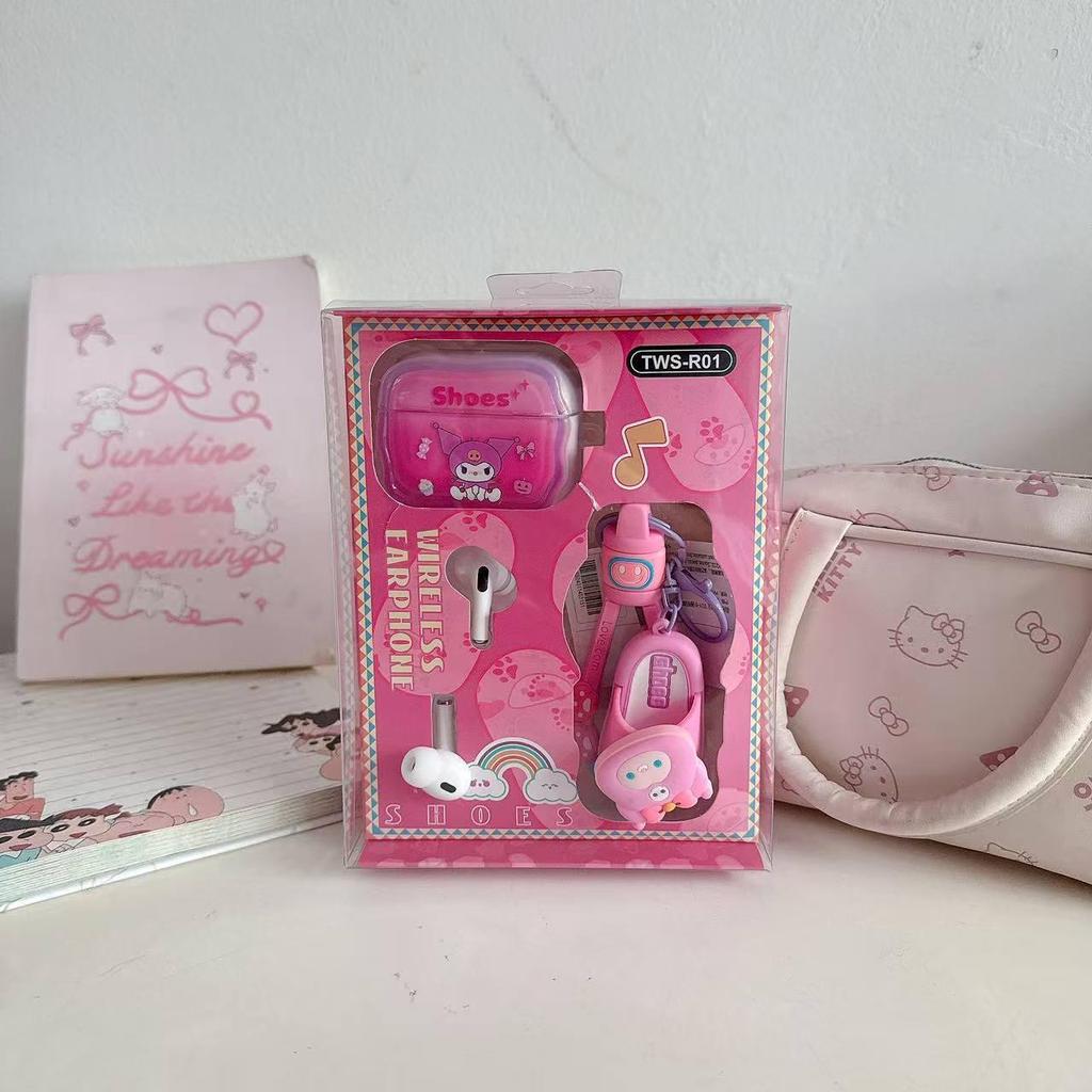 Мультяшний тваринний обертовий брелок: Милі Бездротові Bluetooth TWS Навушники в Дизайні Капців