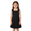 Girls' Pleated Jumper Dress - Preppy Sleeveless Frock
