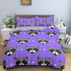 Raccoon Duvet Cover Set Grey Black Wild Animals Colourful Background King Queen Size Comforter Cover Polyester For Kids Boy Girl