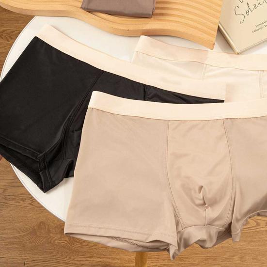 Slip da Uomo a Vita Media con Elastico in Vita, Tinta Unita con Stampa di Lettere, Mutandine Traspiranti U-convex