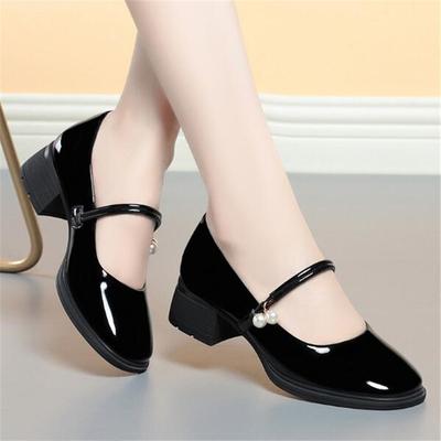 2026 Autumn New Women's High Heels Fashion Chunky Heel Design Ladies Casual Party and Career Work Mary Jane Leather Shoes