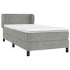 3127337 vidaXL Lit à sommier tapissier et matelas Gris clair 80x200 cm Velours