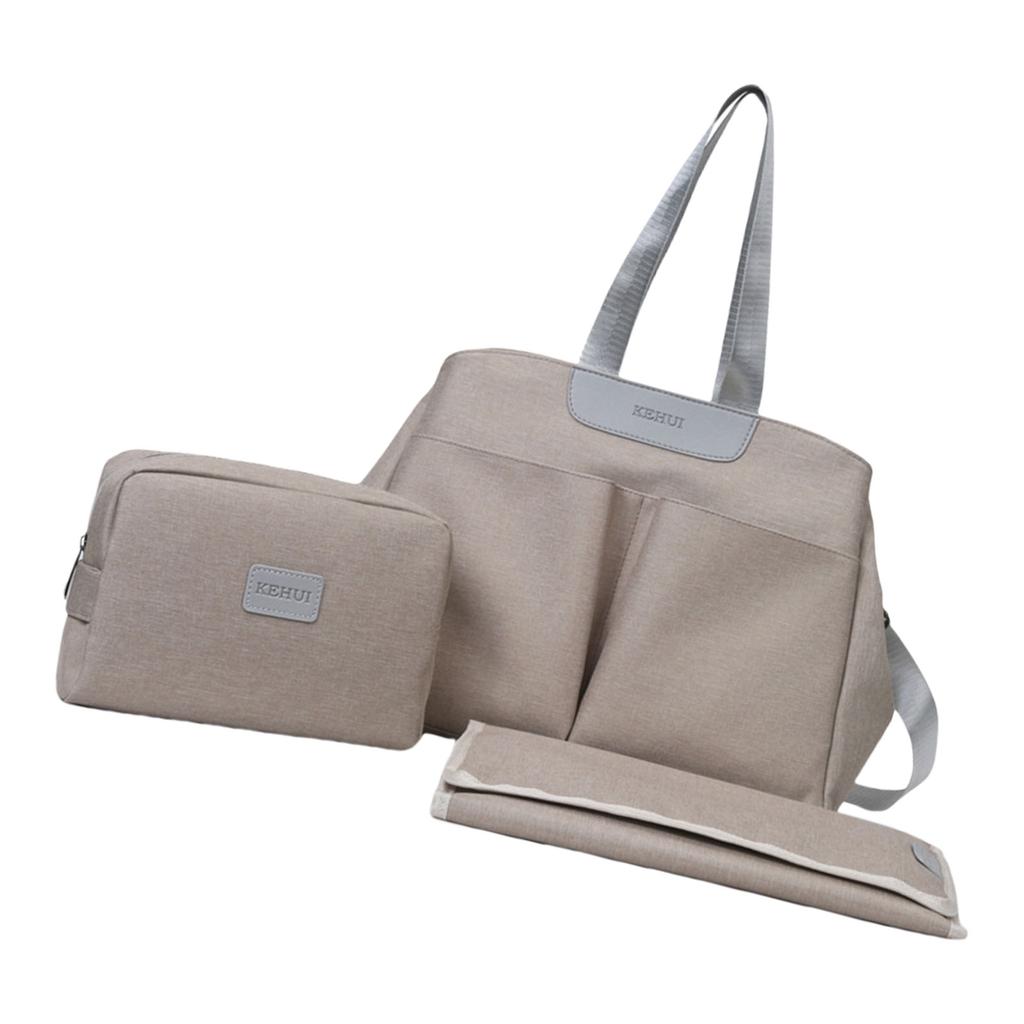 Multiple Compartment Mommy Bag Pram Hanging Diaper Bag with Diaper Changing Pad and Small Bag Large Capacity Handbag