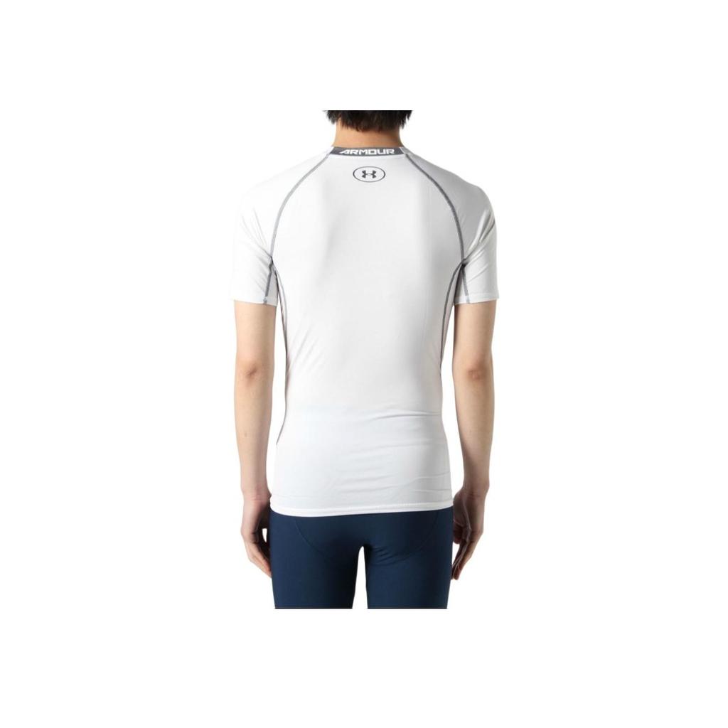 Under Armour Solid Color Small Logo Quick-Dry Fitted Sports Raglan Short Sleeve T-Shirt Men Tops White 1358547-100
