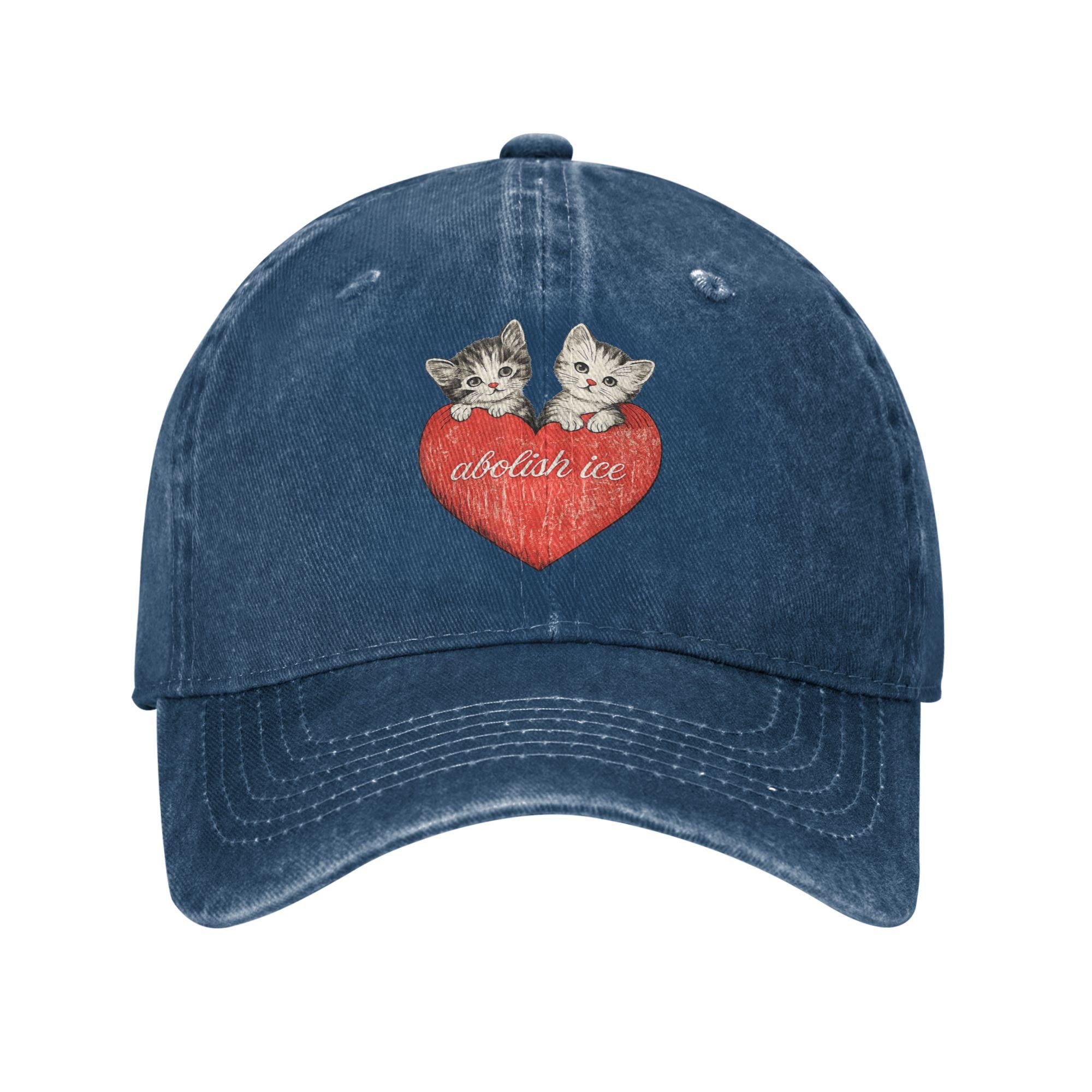 

Abolish ICE Cat Heart Sun Baseball Cap Casual Unisex Unisex Washed Hip Hop Hats Dropshipping Print Hiking Fishing Snapback Cap Gift One Size