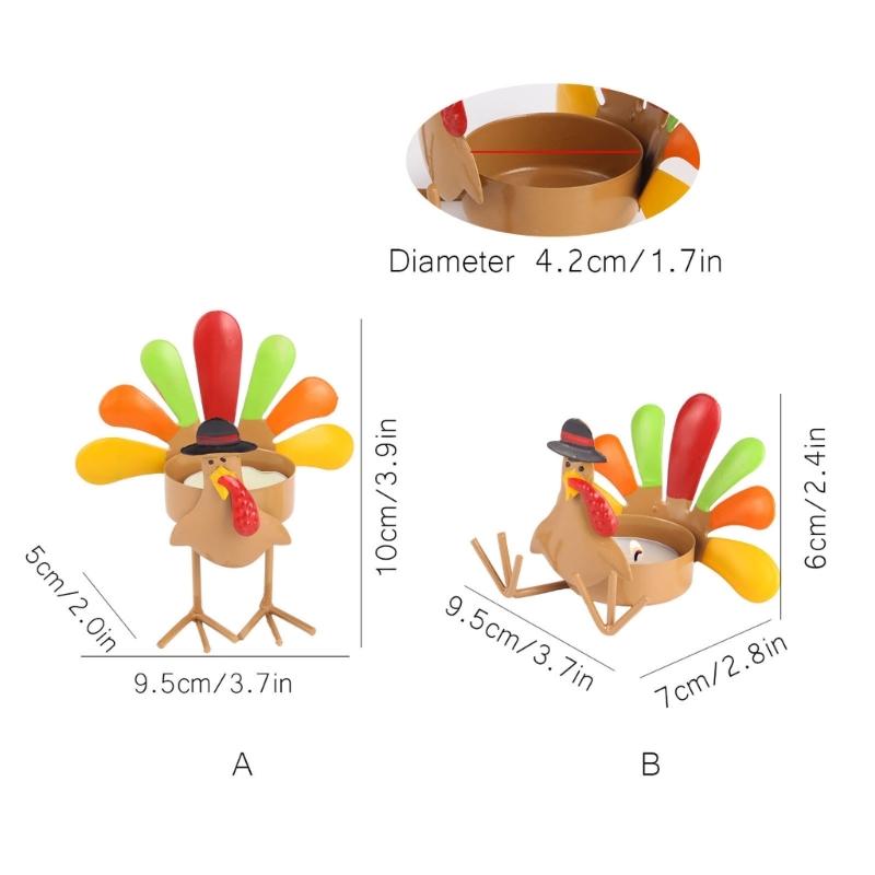 Turkey Tea Light Candle Holder Thanksgiving Centerpieces Fall Decorations Home