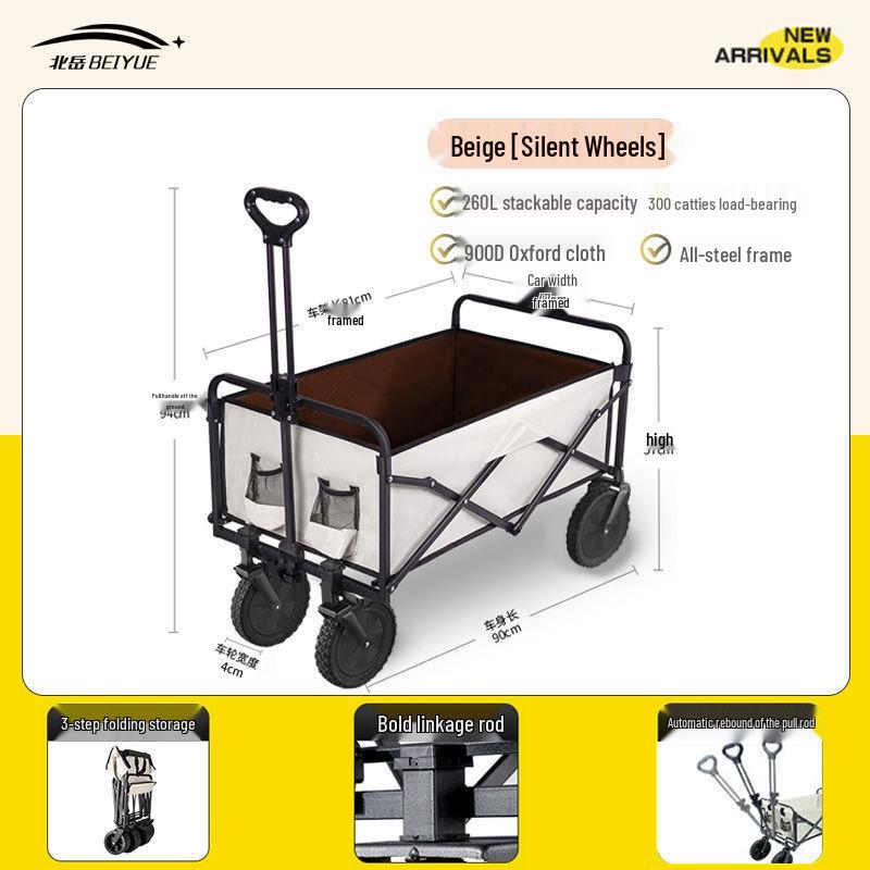 Faltbarer Outdoor-Camping-Handwagen und Picknick-Trolley