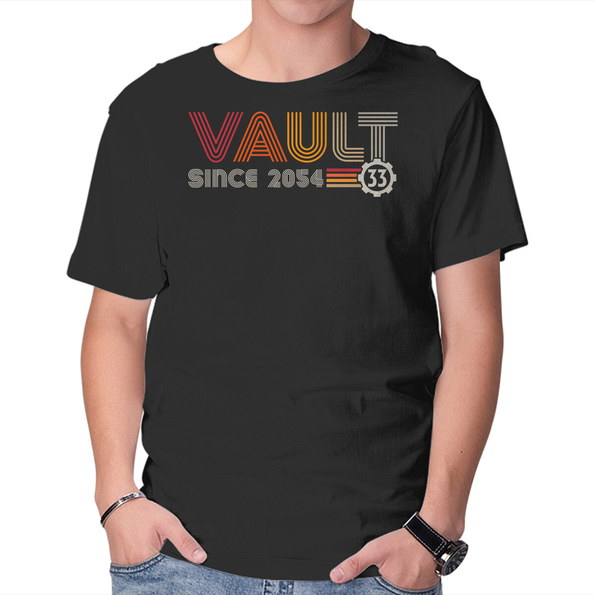 Unisex Crew Neck T-Shirt Vault Since 2054 Graphic Short Sleeve Casual Tee XS
