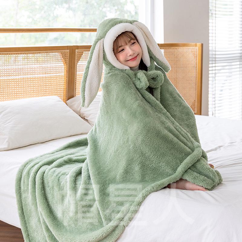 Cozy Rabbit Ear Shawl Cloak: Cute, Warm, and Thick for Autumn & Winter