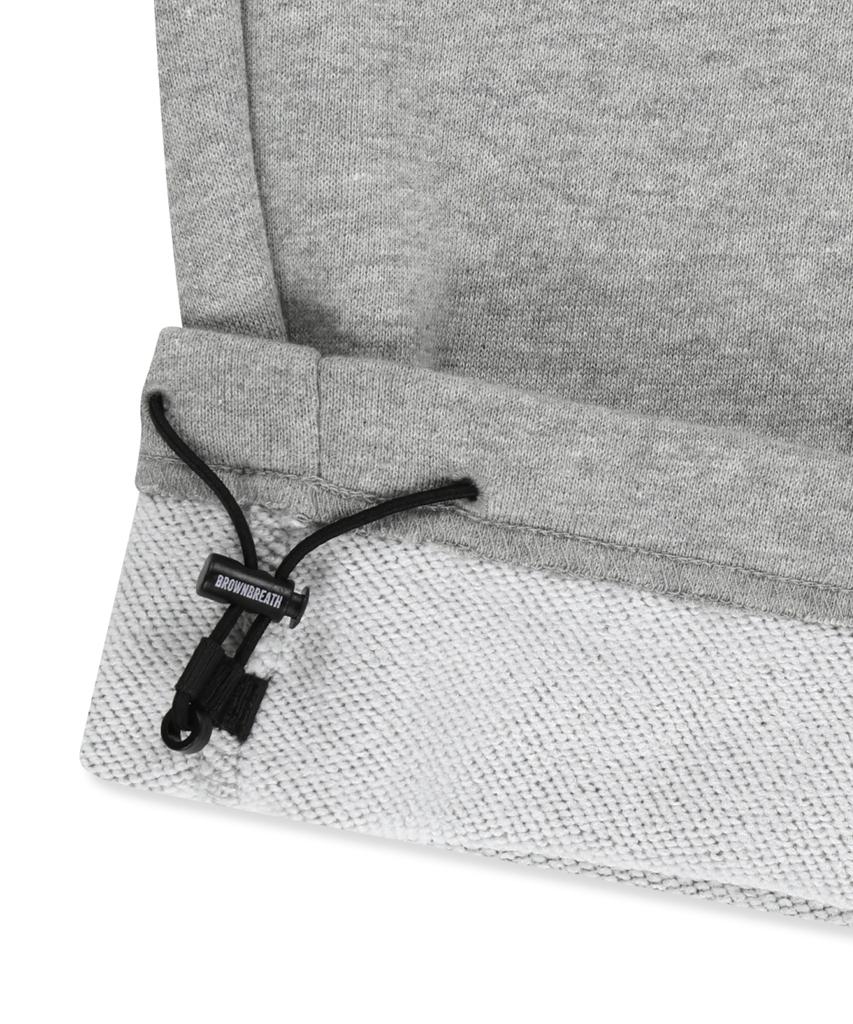 BROWNBREATH Stamp Tag Wide Sweatpants - Melange Gray