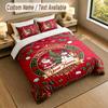 Christmas Theme Personalized 3Pcs Bedding Set Custom Text & Name 1 Sheet 2 Pillowcases Household Bedding 1pc