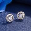 Korean Full Pave Zircon Hypoallergenic Round Stud Earrings