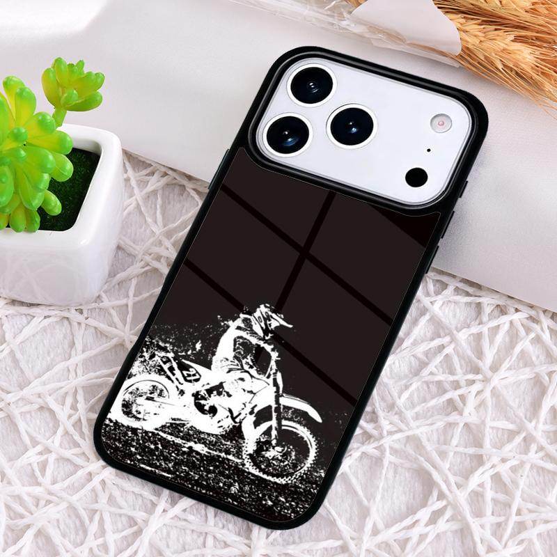 Moto Bike Motocross Shockproof Phone Case for iPhone 17 Air 16e 15 11 12 14 13 Pro Max Cover Coque