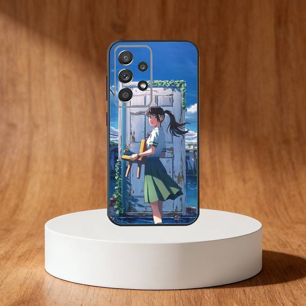 A-Anime S-Suzume Phone Case For Samsung S25,S24,S21,S22,S23,S30,Ultra,S20,Plus,Fe,Note,10,9,5G Black Cover