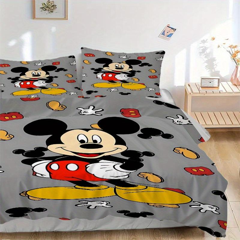 

3pcs Mickey Mouse Printed Bedding Set, Breathable And Soft, Machine Washable, Christmas Gift Birthday Gift, Bedroom Decoration 135x200cm
