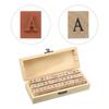 PATIKIL Rubber Stamp Letter Number Wooden Alphabet Stamp with Vintage Box for DIY Craft Card Making Gifts Style 1