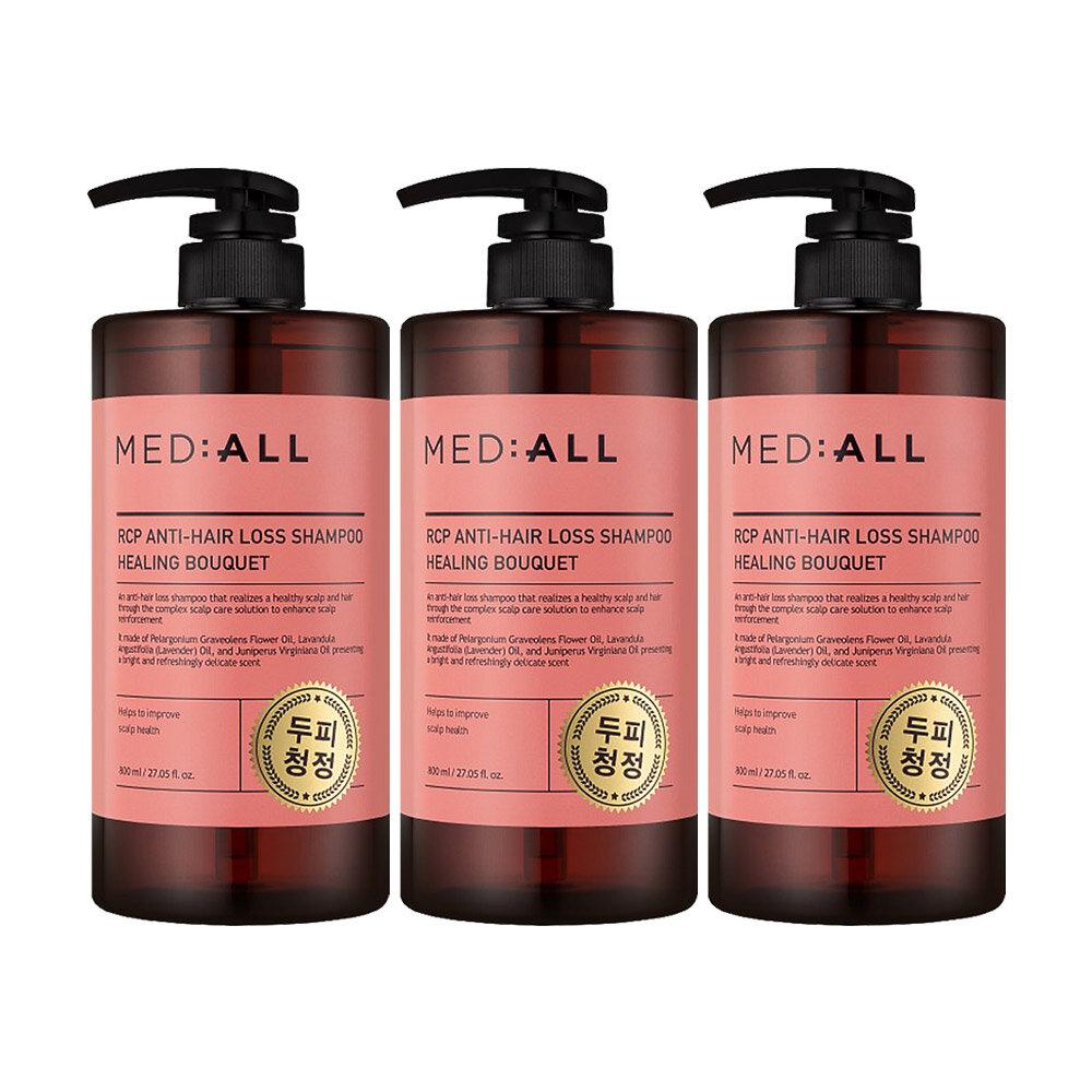 MED:ALL Scalp Cleansing Anti-Hair Loss Functional Shampoo Healing Bouquet 800mlx3