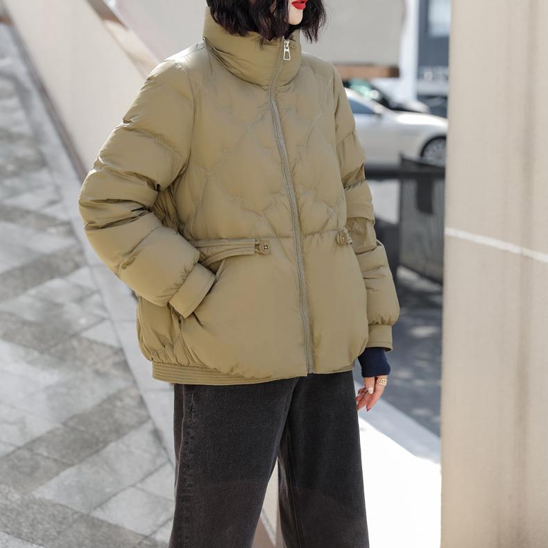 Daunenjacke Damen Kurzstil 2024 Neu Winter Stehkragen Warm Weiße Entendaunen