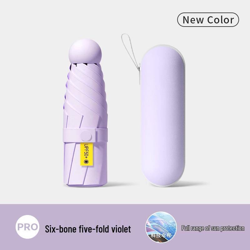 Mini Five-Fold UV Protection Sunscreen Umbrella: Portable and Dual-Use for Sun and Rain, Women's Sunshade Umbrella