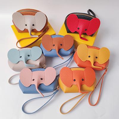 PU Leather Baby Elephant Coin Purse Women's Bag Pendant Creative Card Holder Storage Lipstick Envelope Zipper Money Bag