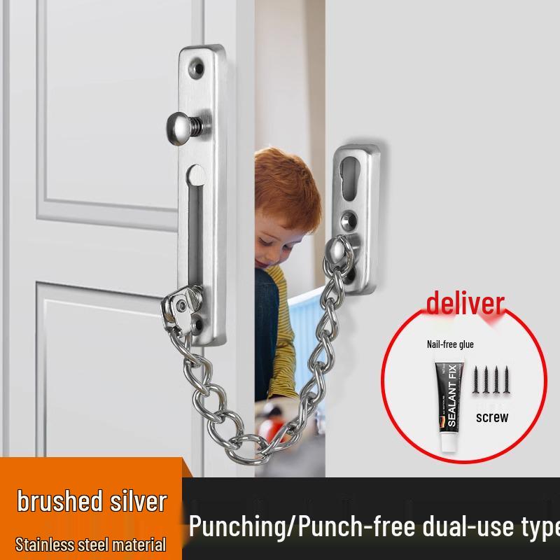 

Нержавеющая сталь Противоугонная Переворачивающаяся Дверная Цепочка с Защелкой - Скидка для Новичков 5 Юаней