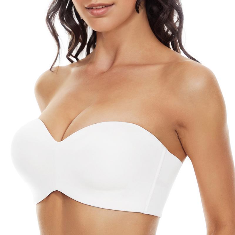 Reggiseni senza spalline da donna Reggiseno sfoderato antiscivolo Lingerie invisibile senza cuciture Reggiseno di supporto taglie forti Reggiseni push up