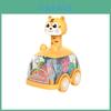 Cartoon Tiger And Deer Animal Inertial Lightup Toy Car For Toddlers And Early Learning