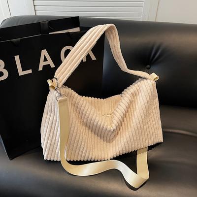 Travel Bag Large Capacity Japanese and Korean Lazy Wind Corduroy Shoulder Bag Casual Versatile Lightweight Messenger Bag