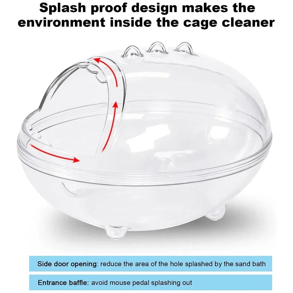 Hamster Bathroom Toilet Pet Sand Basin Transparent Golden Bear Gerbille Squirrel Pet Cage Box Bath Sand House Small Pet Bath