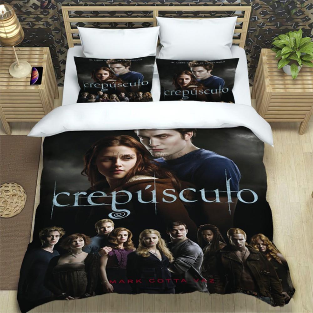 Twilight Series Duvet Cover Set And Pillowcases Vampire Movies Single King Full Fashion Bedding Set For Adults Duvet Cover