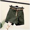 2026 Korean Style Women's Slimming Cotton Shorts with Buttoned Elastic Waist