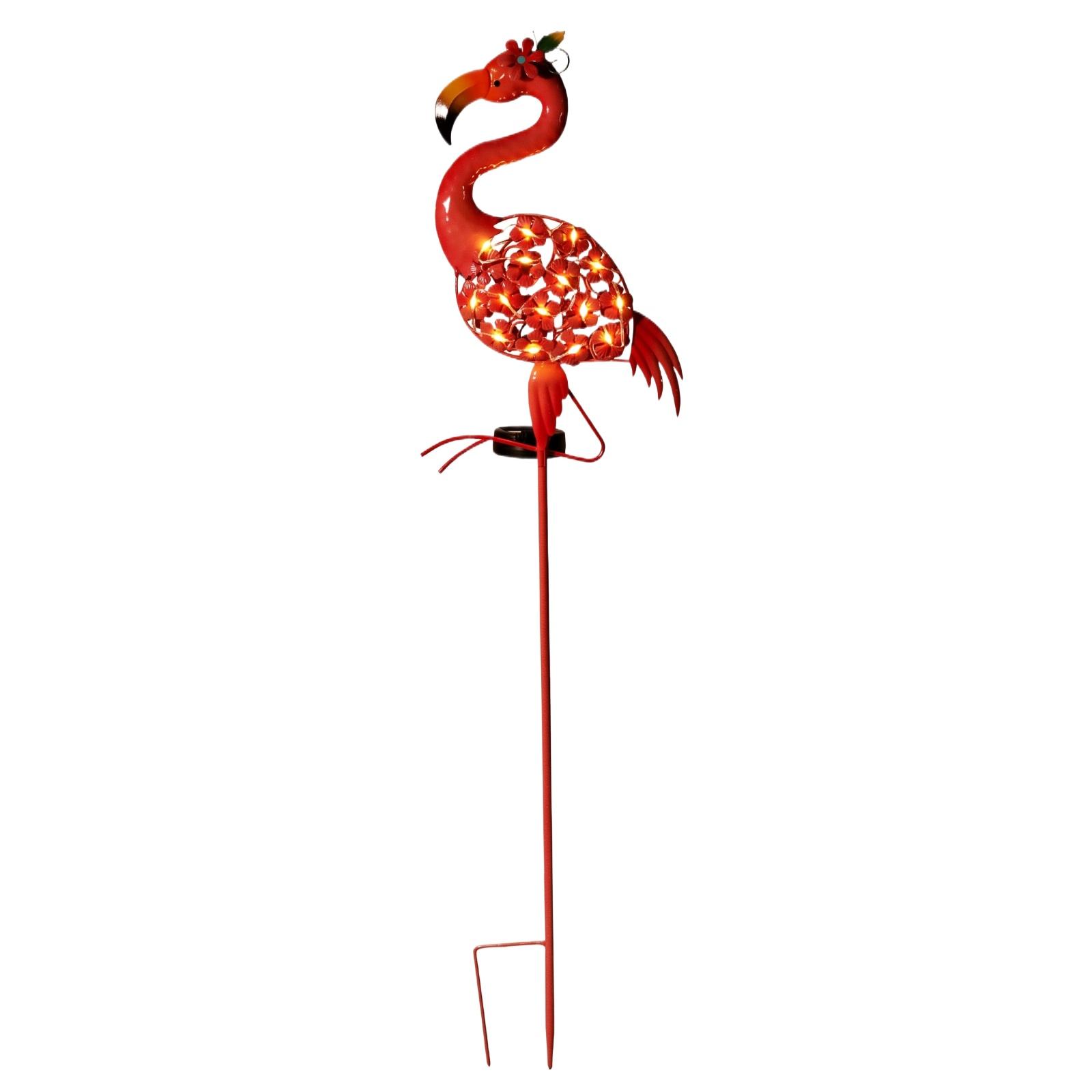 

Solar Powered Outdoor Flamingo Garden Light with Metal Stake Decorative Lawn Lamp for Yard Patio Pathway Lighting one size