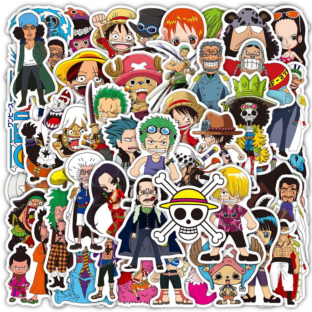 4850 100Pcs Anime One Piece Stickers Decals Graffiti Skateboard Laptop Phone Car Luffy Chopper Cool Cartoon Sticker For Kids