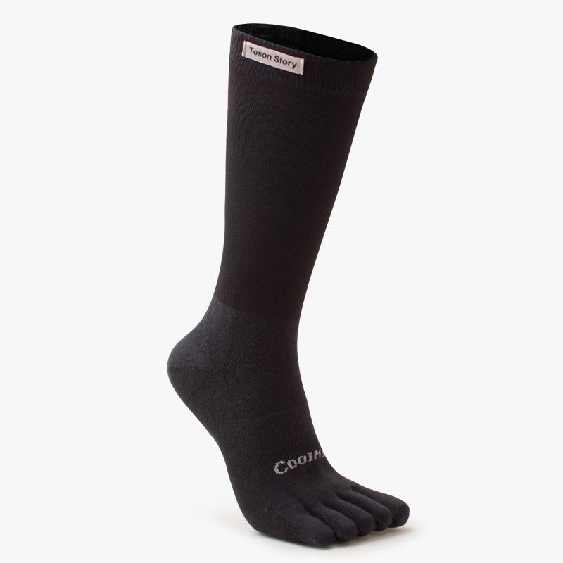 Men's CoolMax High-Top Five-Toe Quick-Dry Sweat-Absorbent Deodorant Sports Socks for Autumn/Winter.