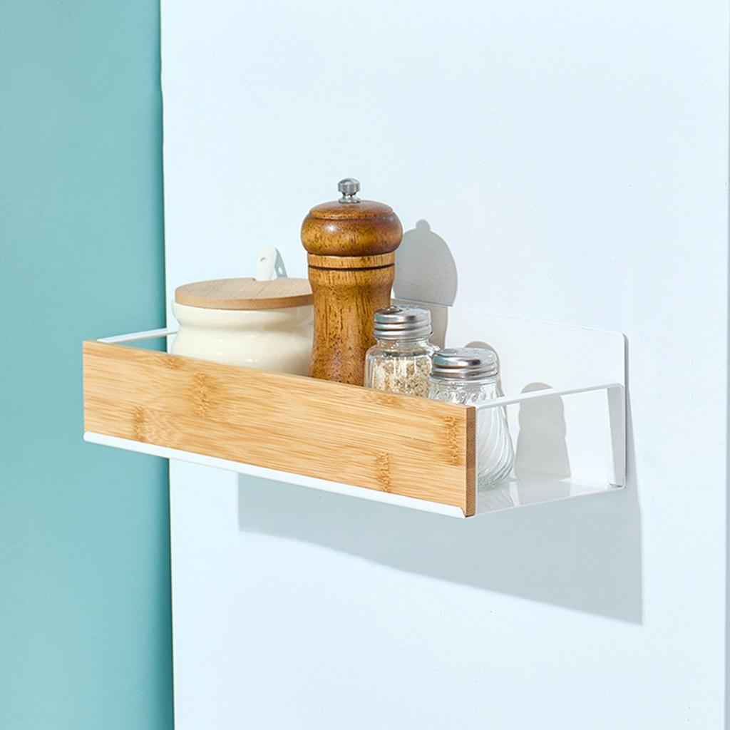 Magnetic Wall Mount Shelf for Kitchen Fridge Side No Drilling Storage Rack with Multipurpose Function