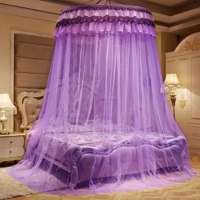 1-2M European-Style Palace Dome Mosquito Net Kid Baby Bed Canopy Bedcover Curtain Bedding Romantic Baby Girl Round Dome Tent