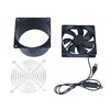Three Speed USB Ventilation Fan, Compact Inline Exhaust Airflows for Bathroom Kitchen 3D Printer Enclosures and Greenhouse