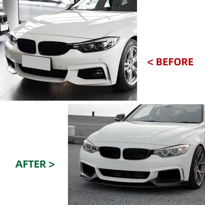 For BMW 4 Series F32 F33 F36 M-Tech 2014-2020 Car Front Bumper Splitter Lip Front Blade Body kits Side Splitter Trim Accessories