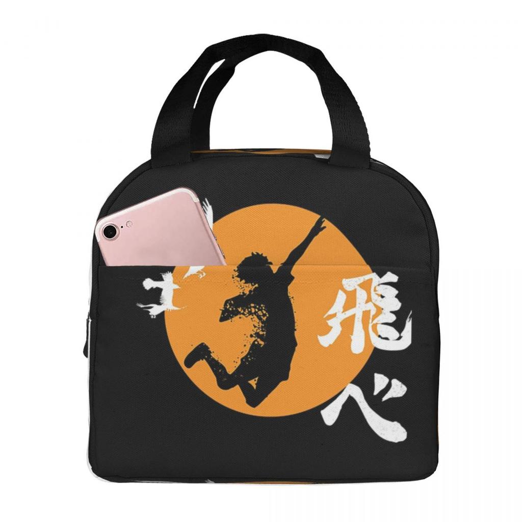Haikyuu Karasuno Fly High Manga Anime Insulated Lunch Bag for Women Kids Portable Food Boxes Thermal Lunch Box Tote