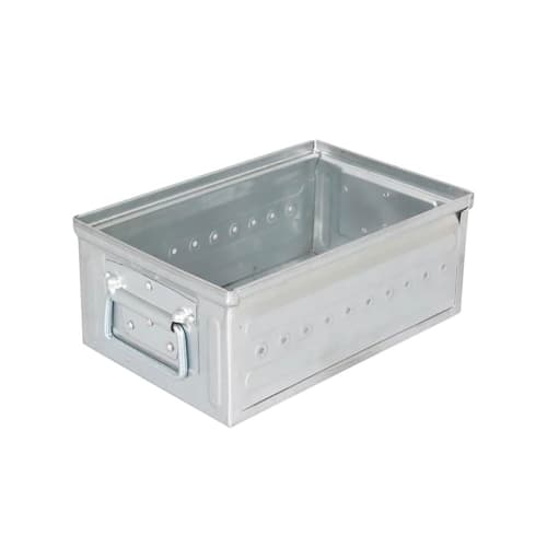 Dulton D.M.S. "Garage" 6L Galvanized Parts Storage Box with a Tough, Hard-Looking Design, 120mm High, 200mm Wide, 315mm Deep, 117-327GV