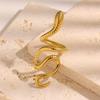 Exquisite Gold Snake Pattern Titanium Ring for Women - Non-fading, Lightweight, High-end Feel