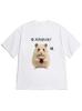Decoration  White ShortSleeved TShirt with Decorated Hamster Image Cute And Lively Style Colorful Text Bubbles Heart Star