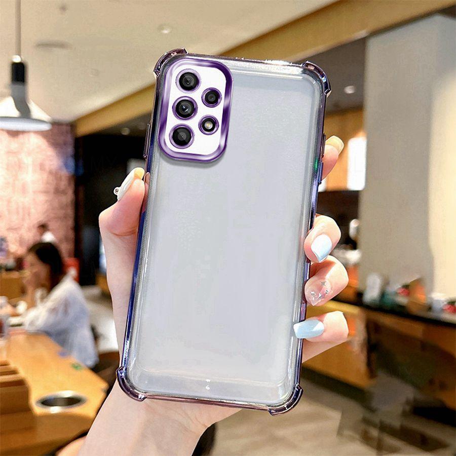 Airbag Shookproof Lens Case For Samsung Galaxy A13 A14 A15 A16 5G A23 A17 A06 A26 A32 A33 A34 A35 A55 A36 A56 A54 Plating Silicone Back Clear Cover