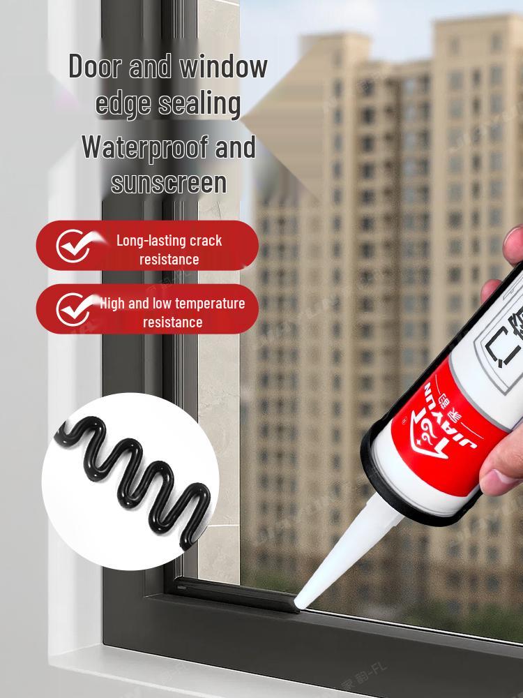 Silicon Negru Impermeabil Etanșant pentru Ferestre și Uși pentru Chituire Margine Goluri, Adeziv Sticlă Anti-Mucegai