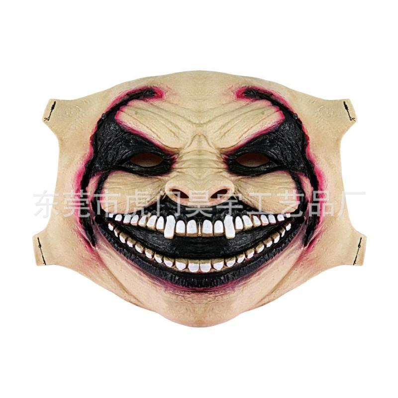 Halloween Bloody Half Face Zombie Mask Walking Dead Sharp Teeth Horror Costume Prop Haunted House