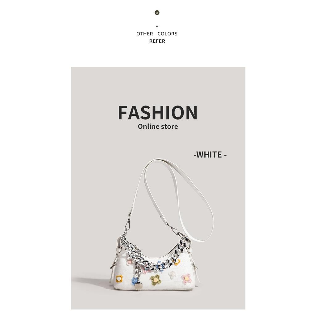 Flower Baguette Bag, High-end Texture, Niche Underarm Messenger Bag For Women