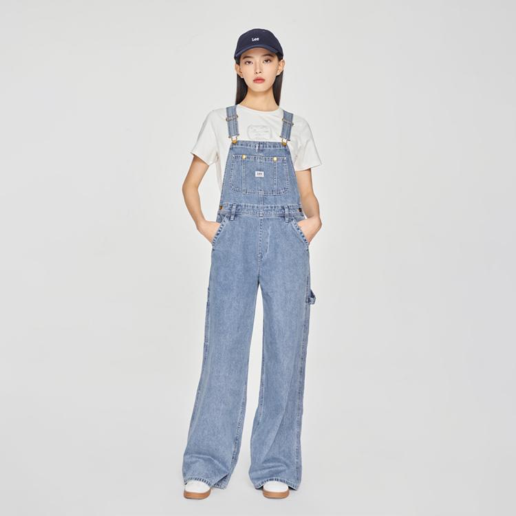 Lee Mid-Fit Wide-Leg High-Waisted Overalls Women Overalls LWB007752203487A07935