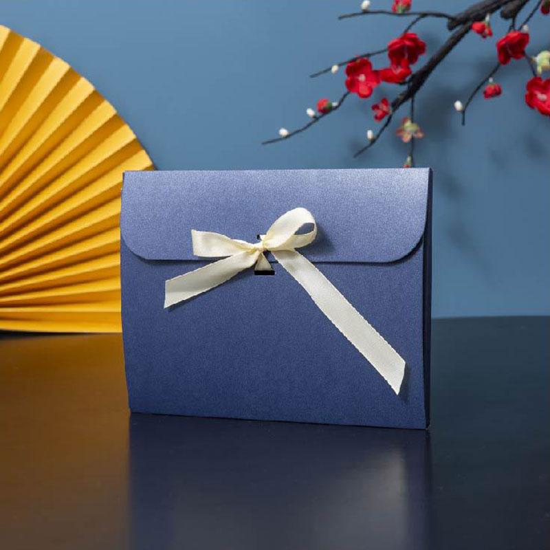 1Pc Silk Scarf Packaging Gift Wrapping Gift Box Practical Packaging Box Minimalist Envelope-style Pearlescent Paper Ribbon