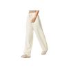 Li Ning X Forbidden City Collaboration Chinese Culture Series Straight Leg Loose Fit Letter Logo Casual Pants Women bottoms Pearl-White AKXV368-2